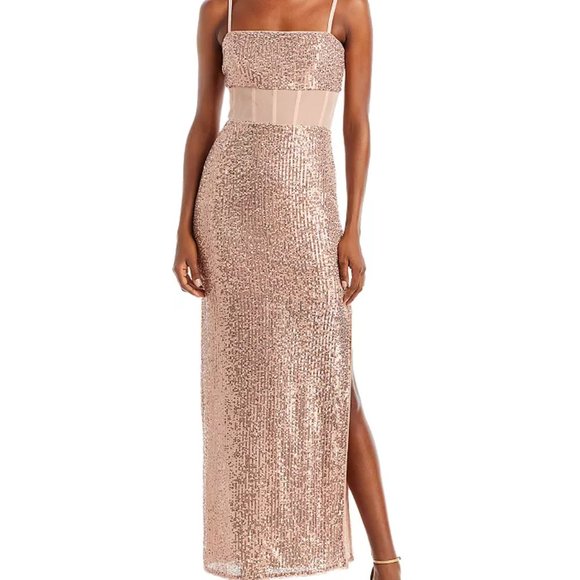 BCBGMAXAZRIA Long Sequin Evening Gown - Picture 1 of 2